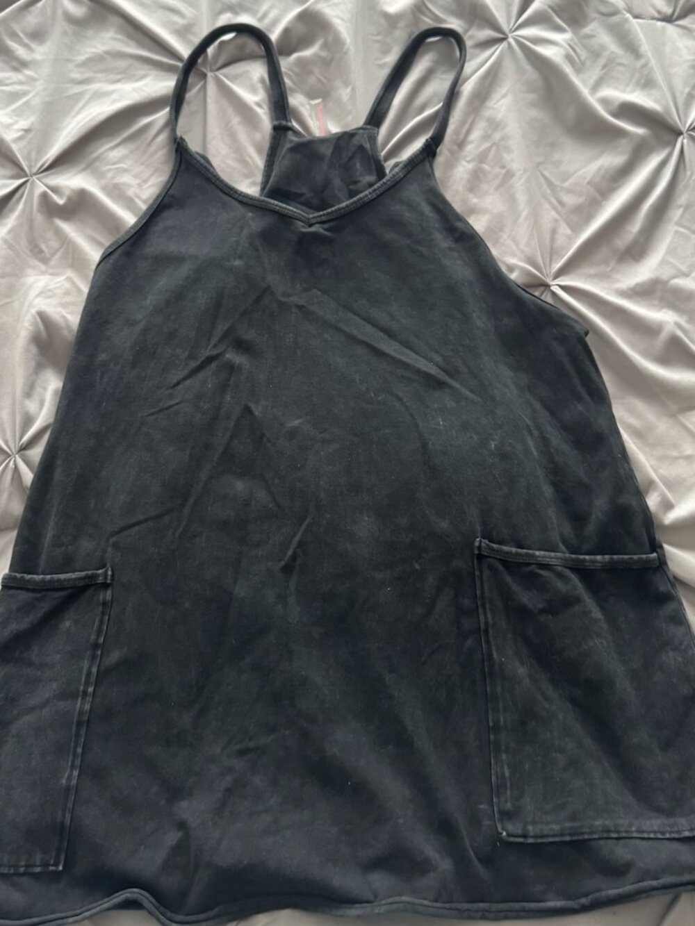 Free People Washed Black Oversized Romper Dress Size Medium